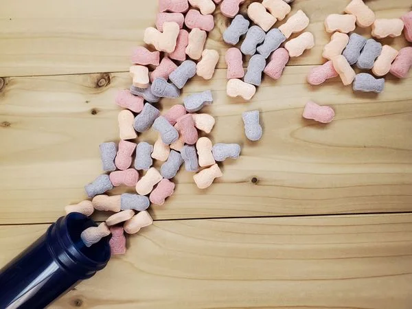 Colorful chewable children’s vitamins